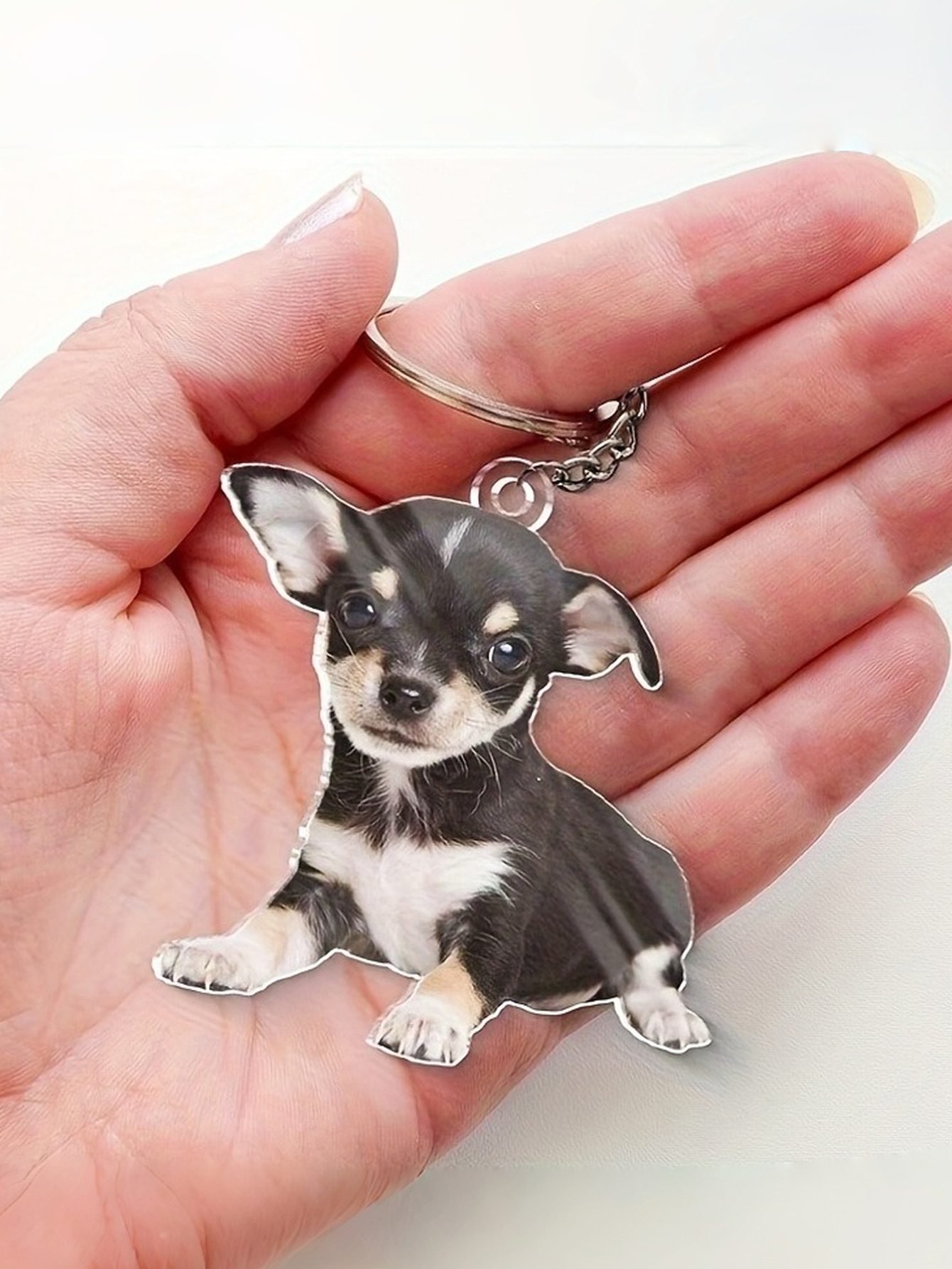 2D Flat, 1 Custom Photo Keychain - Personalized Pet, Birthday, or Holiday Gift